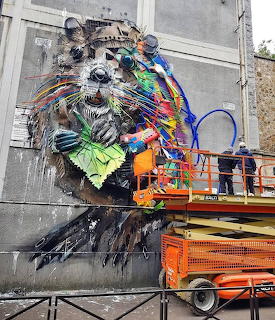 Bordalo II Recycled Muskrat Mural