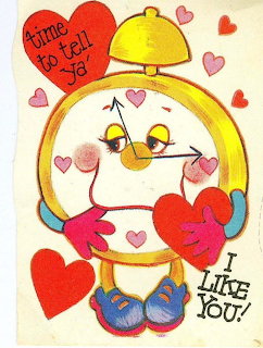 Vintage Valentine Clock Card