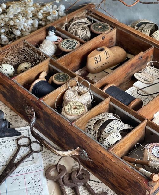 Vintage Sewing Box Notions