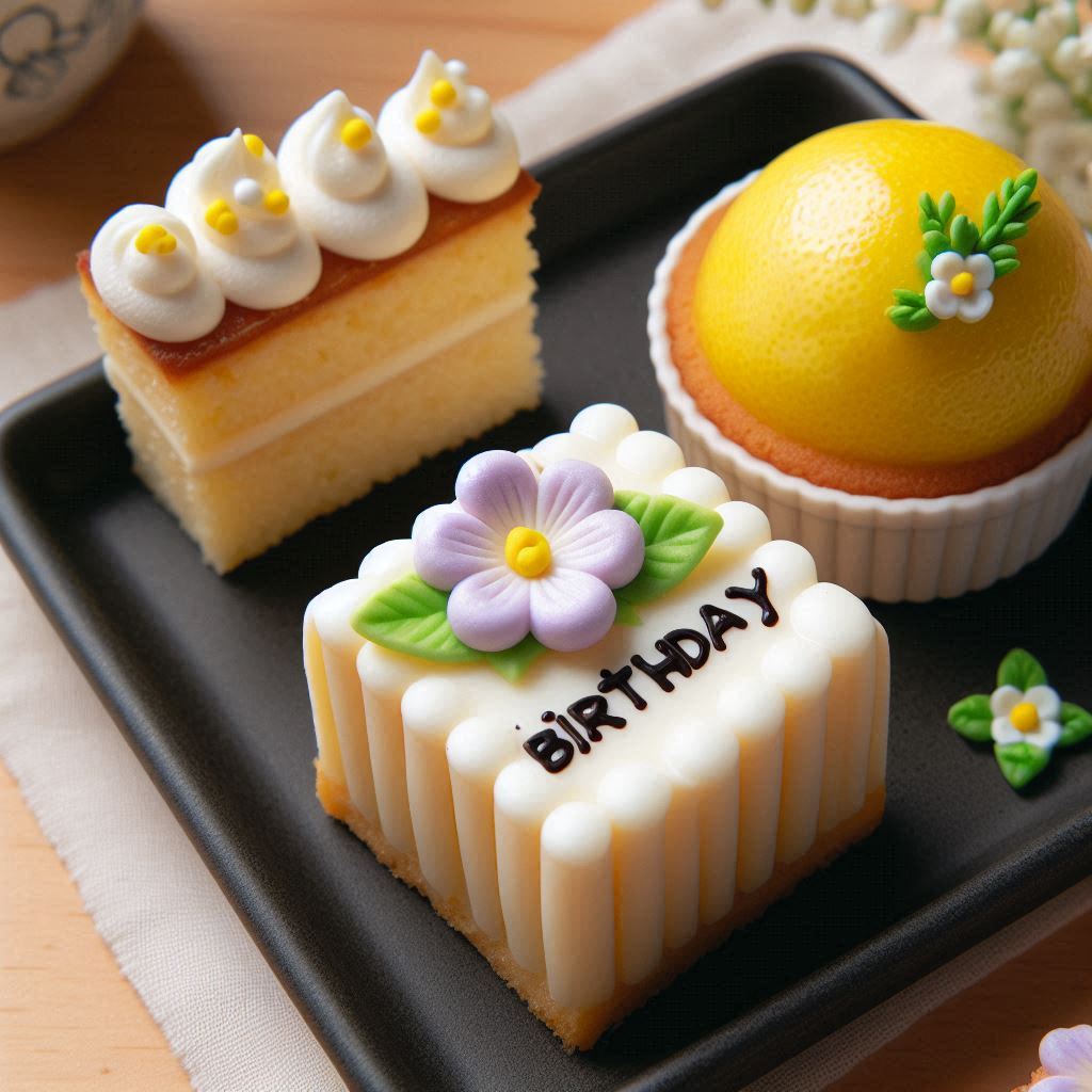 Decorative Mini Cakes with Lemon