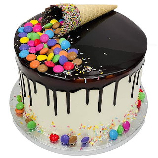 Chocolate Drip Cake with Candies