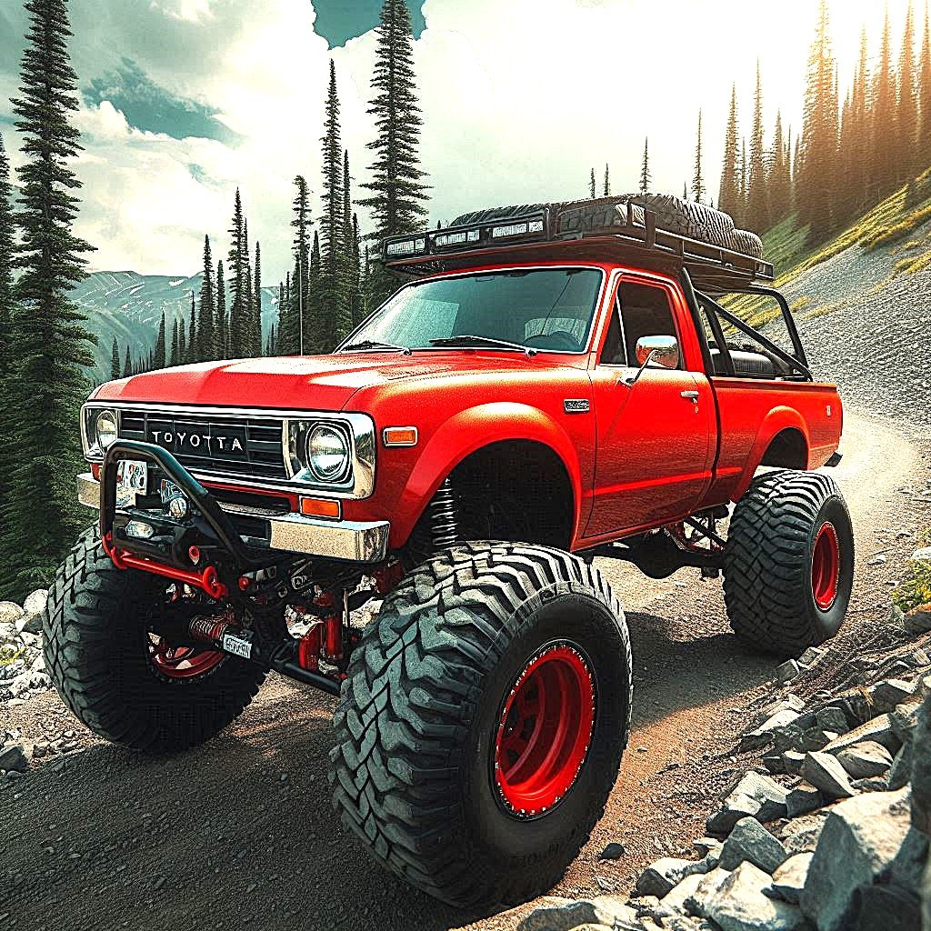 Red Toyota 4x4 Mountain Trail