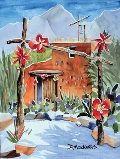 Adobe House in Snow