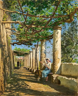Mediterranean Garden Pergola Painting
