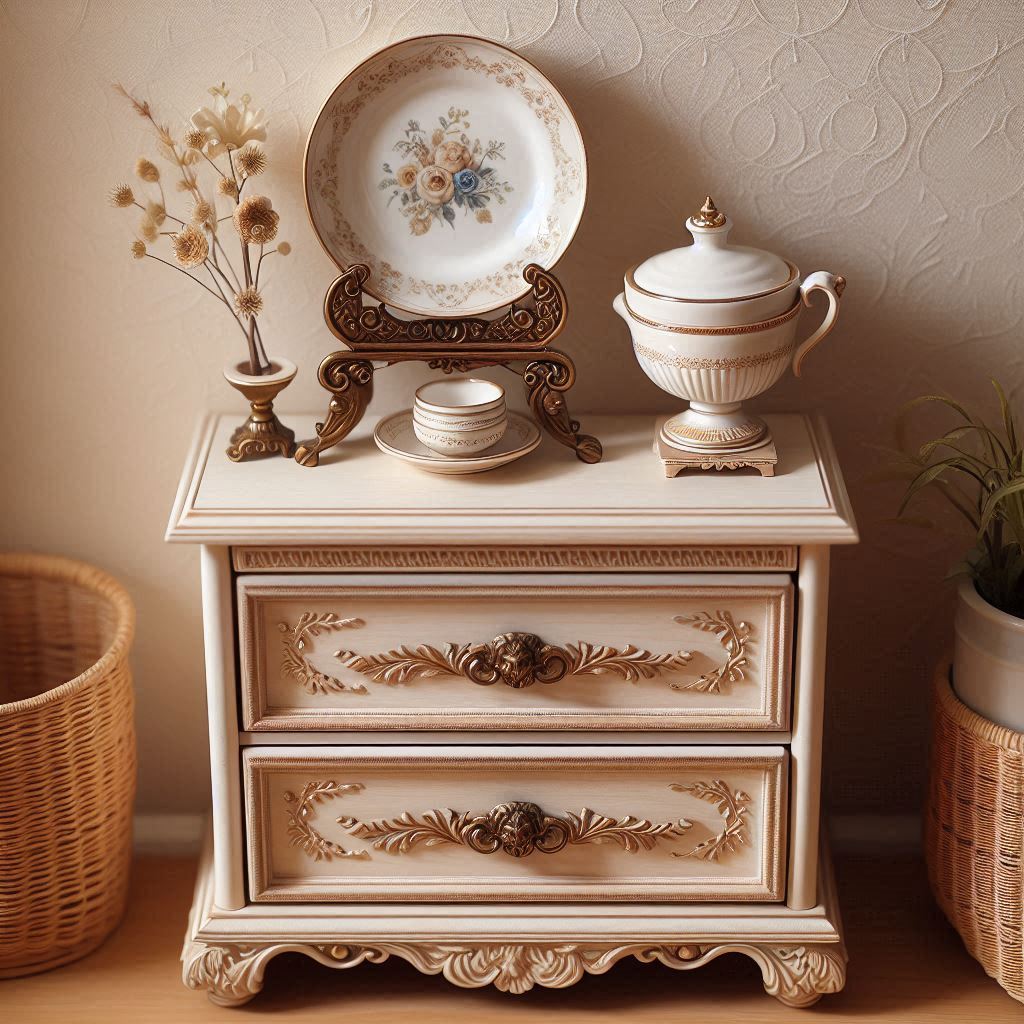 Vintage Dresser and Plate