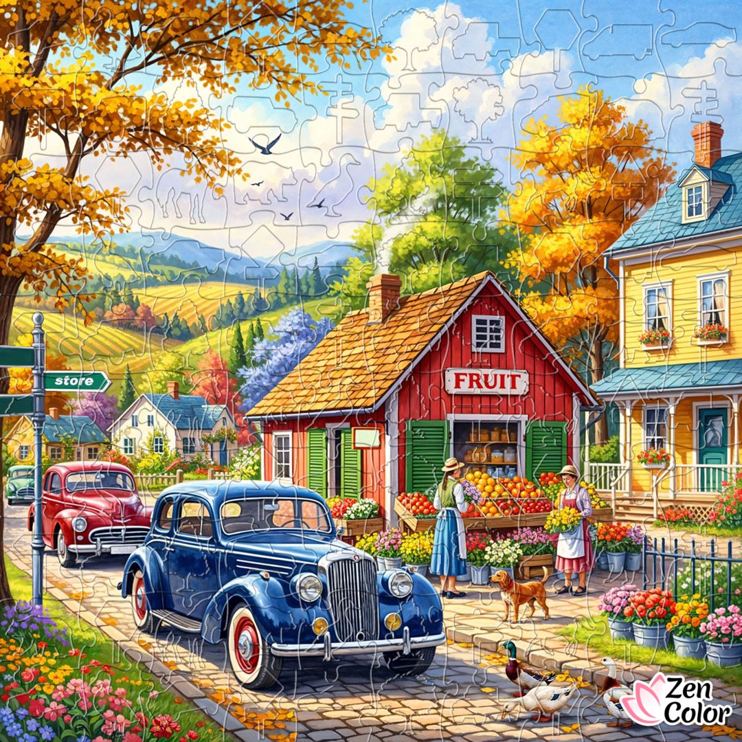 Autumn Village Street