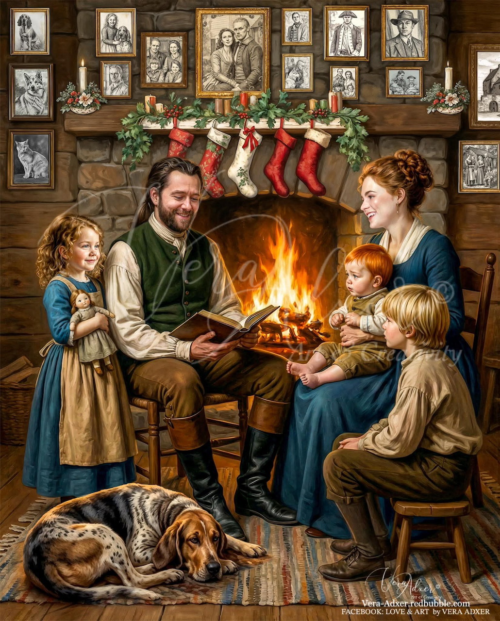 Outlander series promotional artwork with main characters in Scottish Highland setting