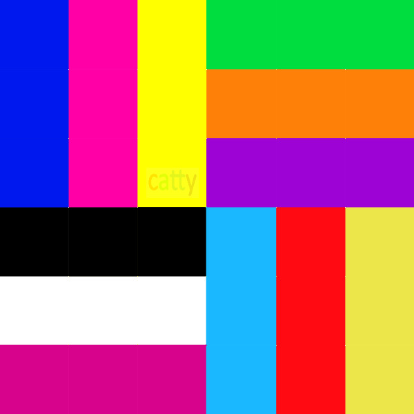 Abstract grid pattern with multicolored rectangular blocks in vivid primary and secondary colors