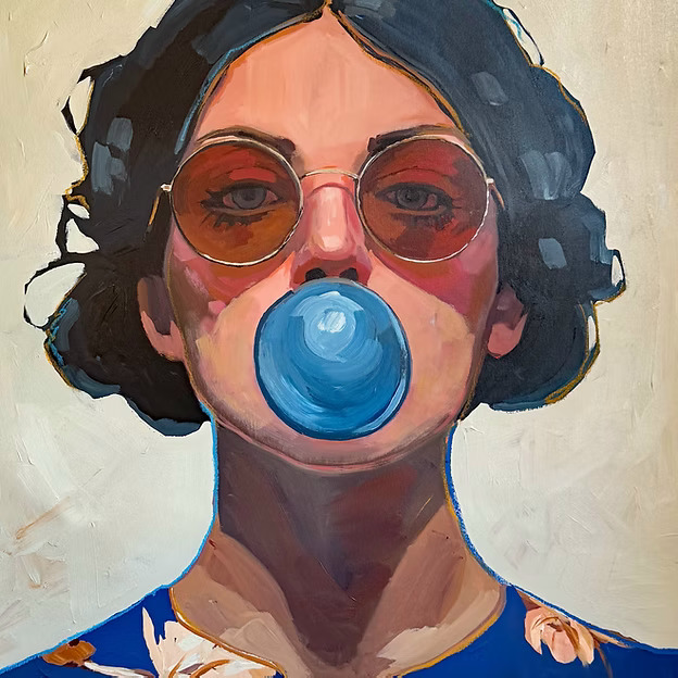 Woman Blowing Bubble