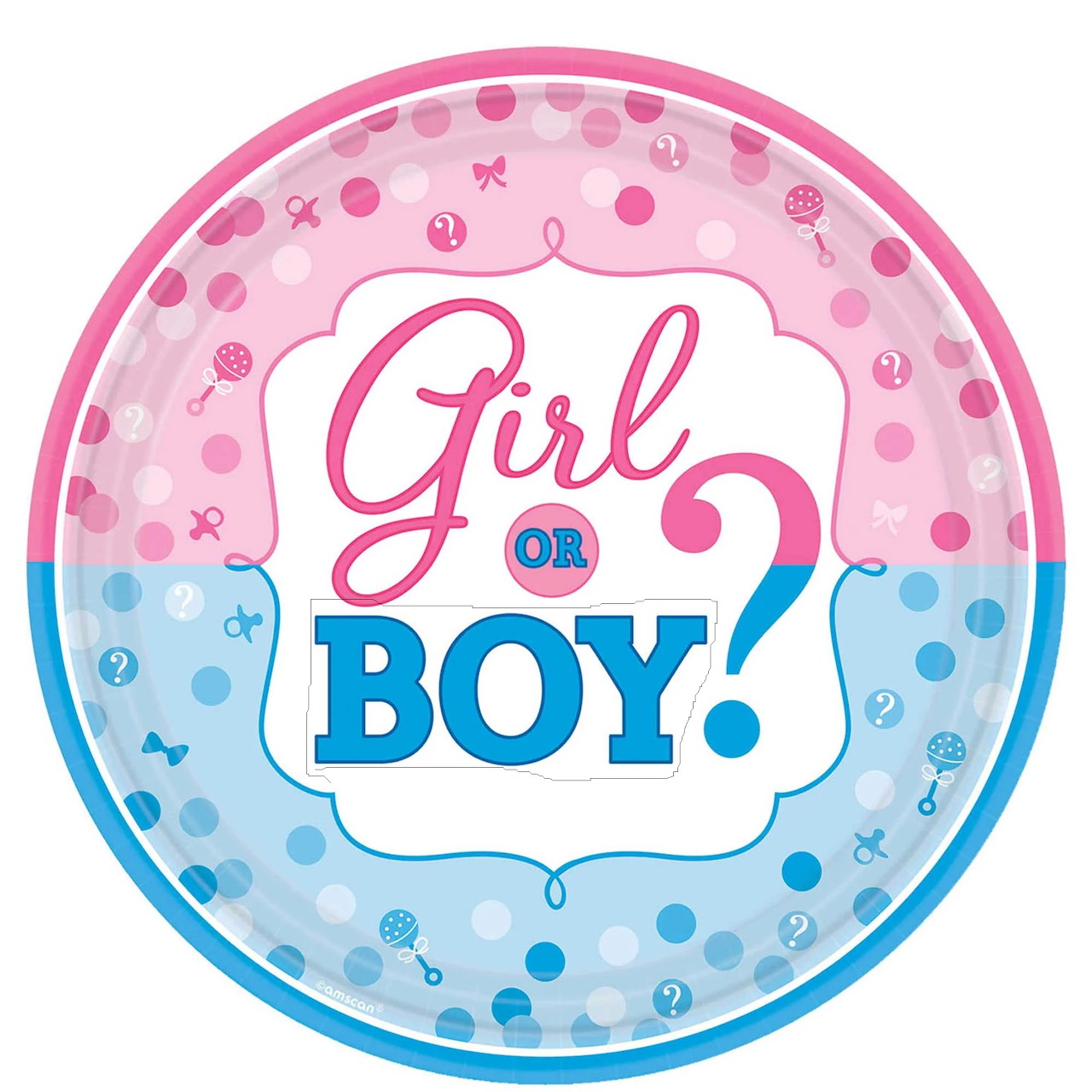 Round pink and blue Girl or Boy? illustration