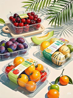 Fresh Fruit Containers Display