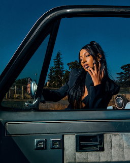 Woman Posing in Vintage Truck