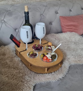 Wine Glasses and Snack Board