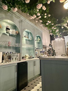 Pastel Blue Cafe Interior