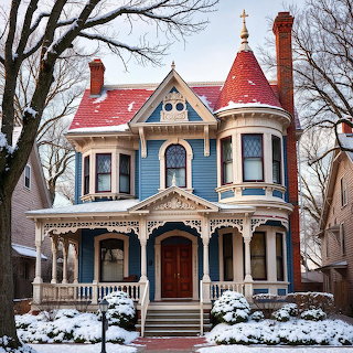 Victorian House Winter Snow
