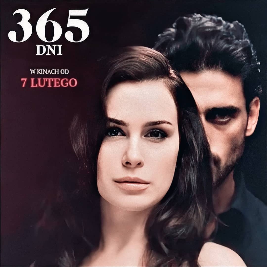 365 Days movie poster with woman and man on dark background