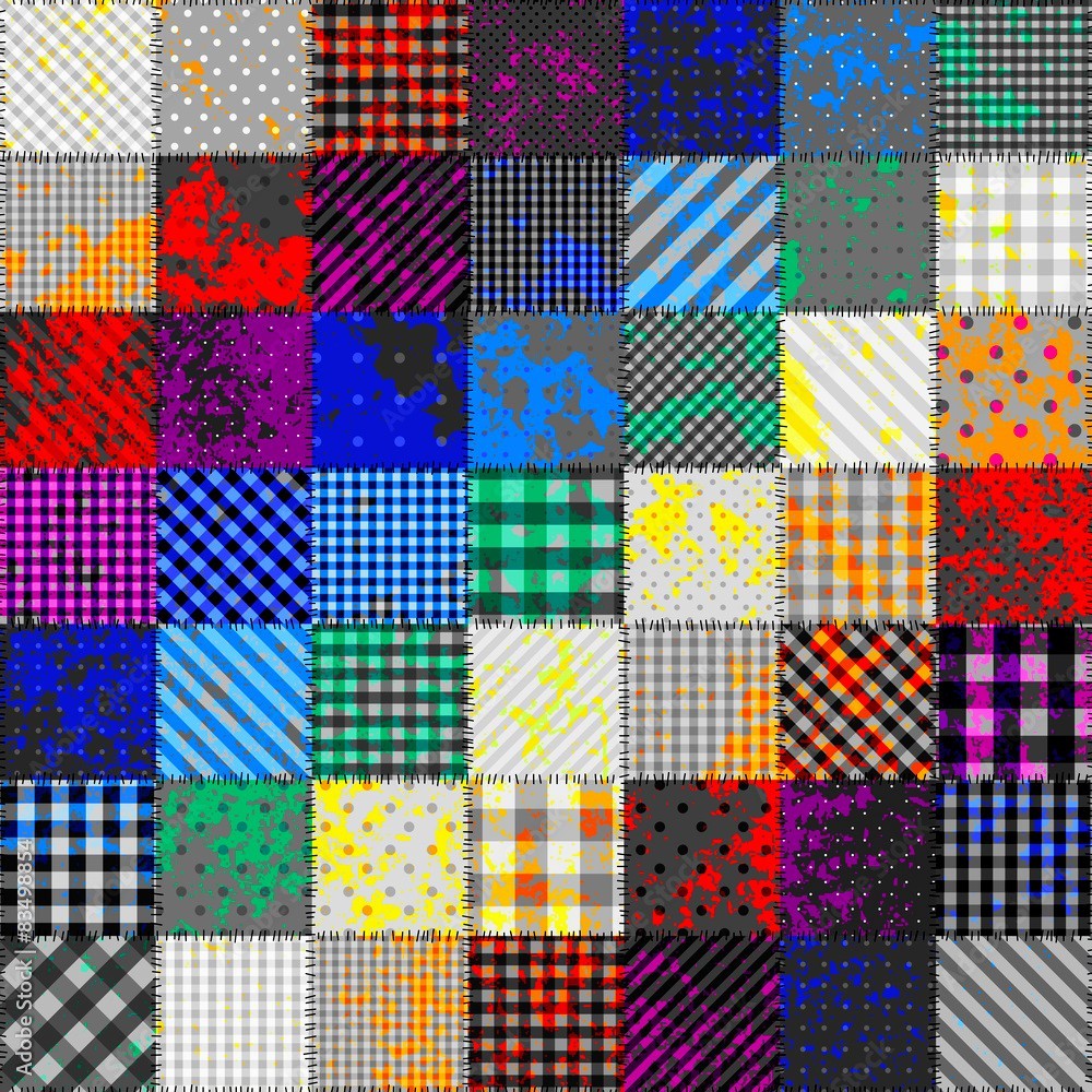 Colorful Fabric Patchwork Quilt