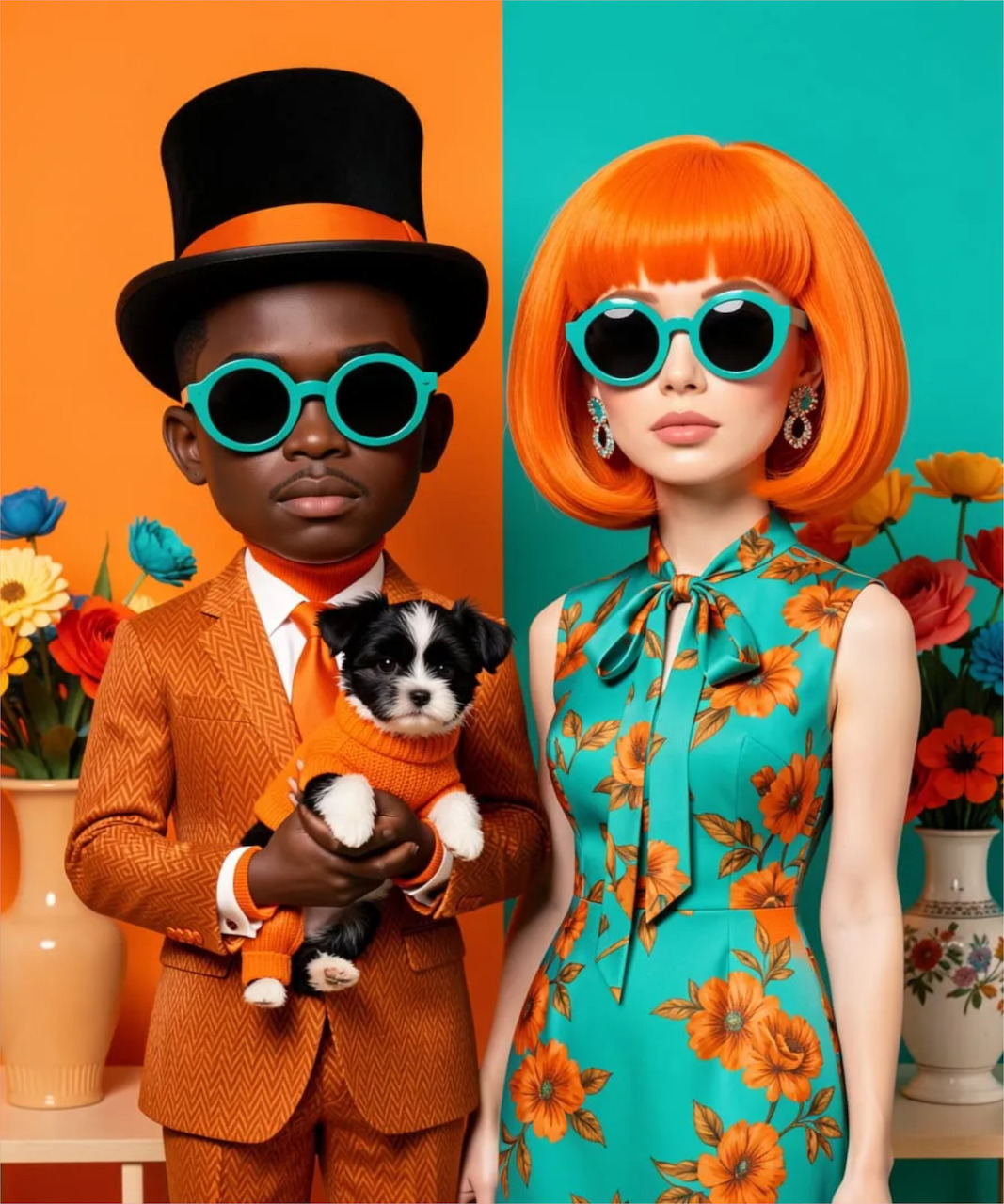 Kids in Colorful Retro Outfits