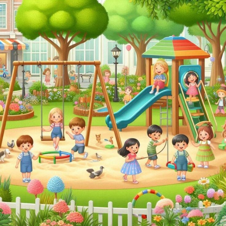 Children Playing at Playground