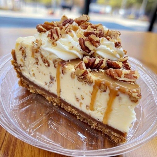 Butter Pecan Cheesecake Slice