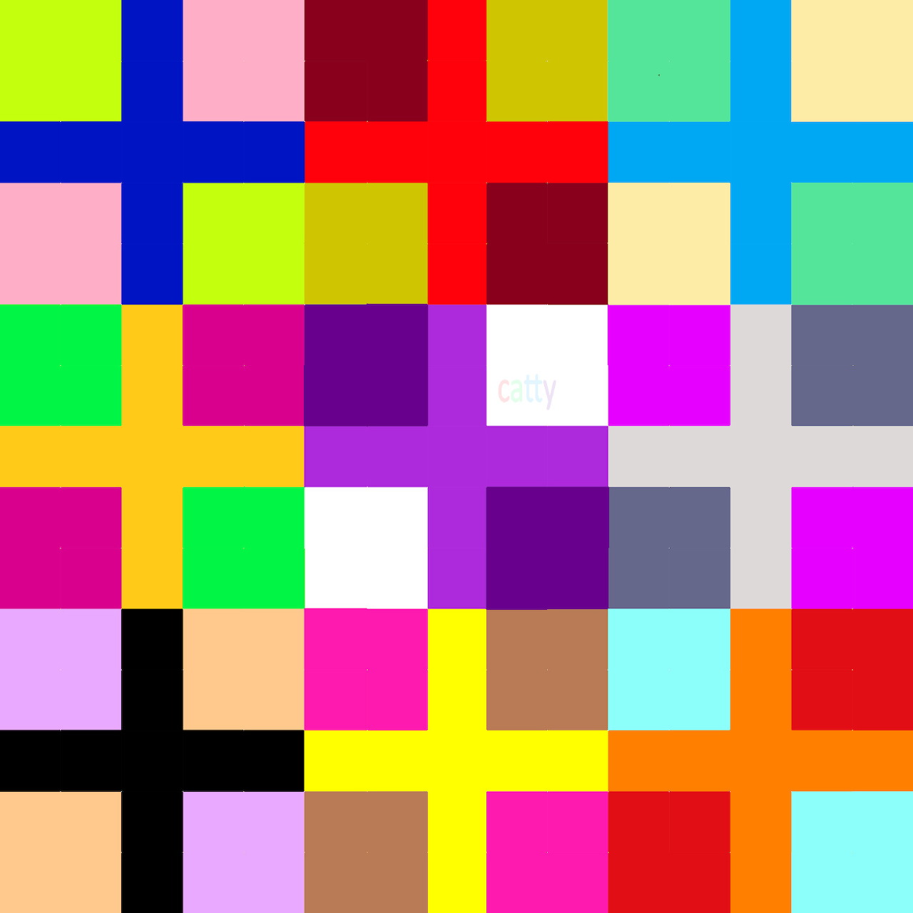 Grid of bright multicolored squares arranged in rows and columns