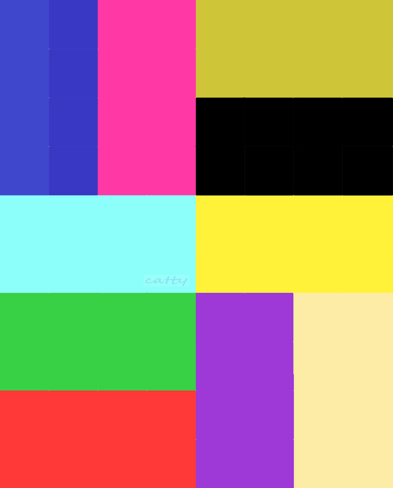 Grid of bright colored rectangular blocks in various colors arranged in an abstract pattern