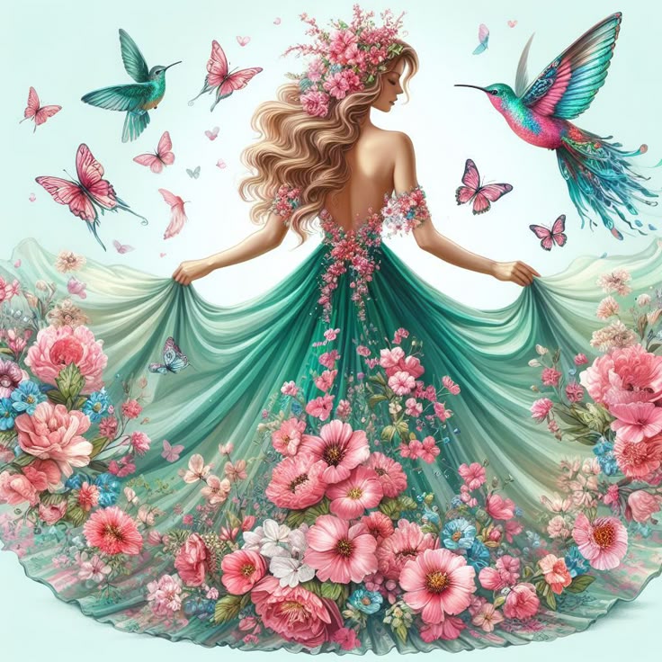 Spring Fairy Flower Gown