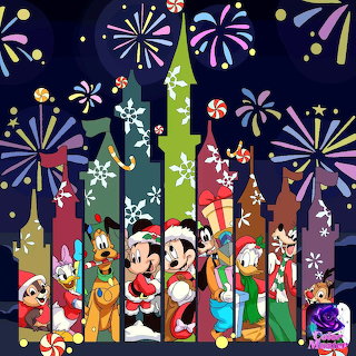 Disney Christmas Castle Fireworks