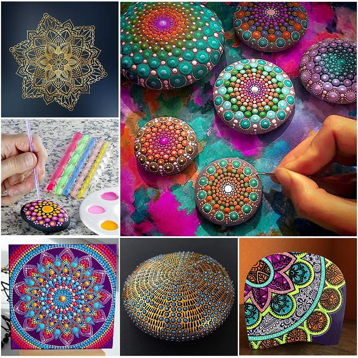 Mandala Painted Stones