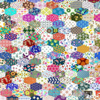 Colorful Hexagonal Patchwork Quilt