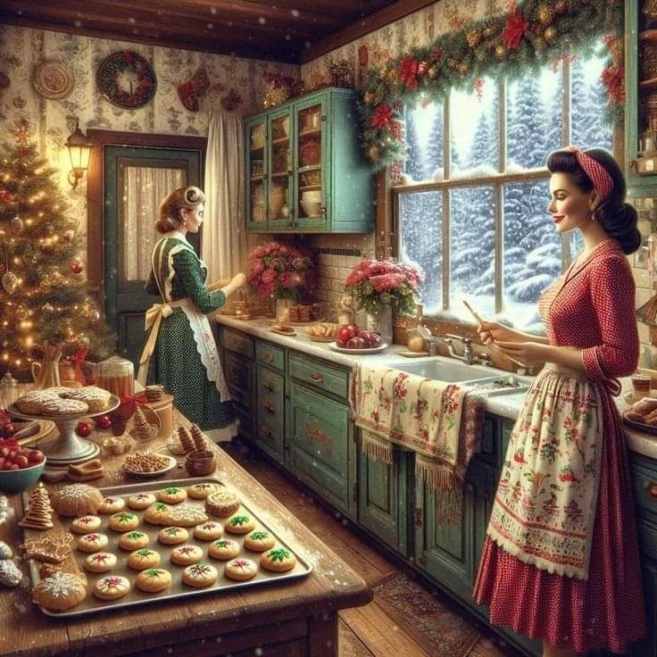 Christmas Kitchen Baking Scene
