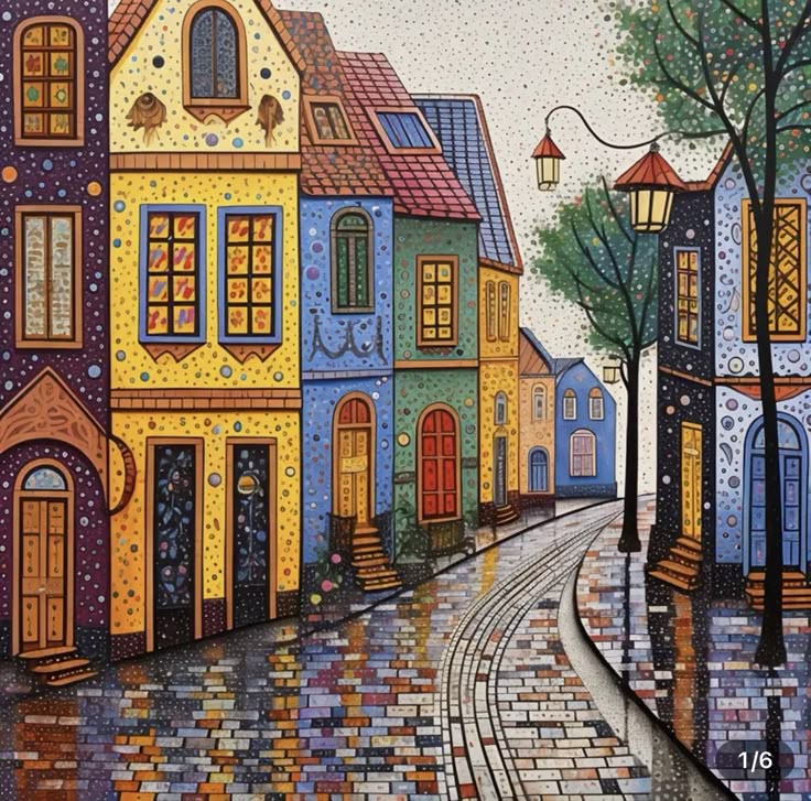 Colorful European Street Scene