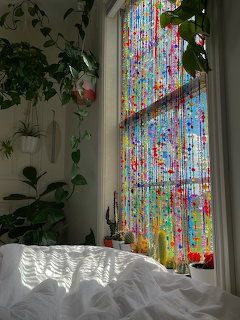 Beaded Curtain Bedroom Plants