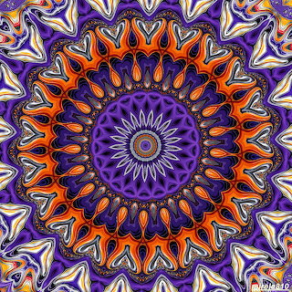 Purple Orange Mandala Pattern