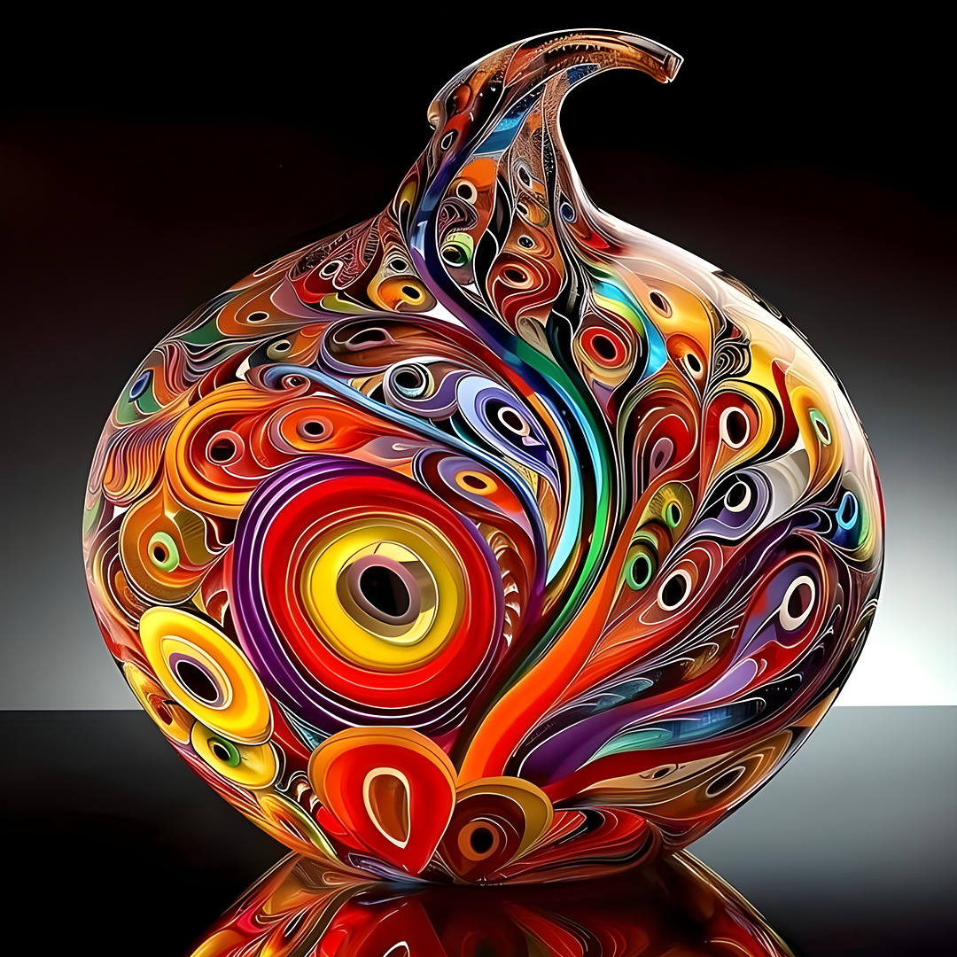 Abstract Colorful Vase Art