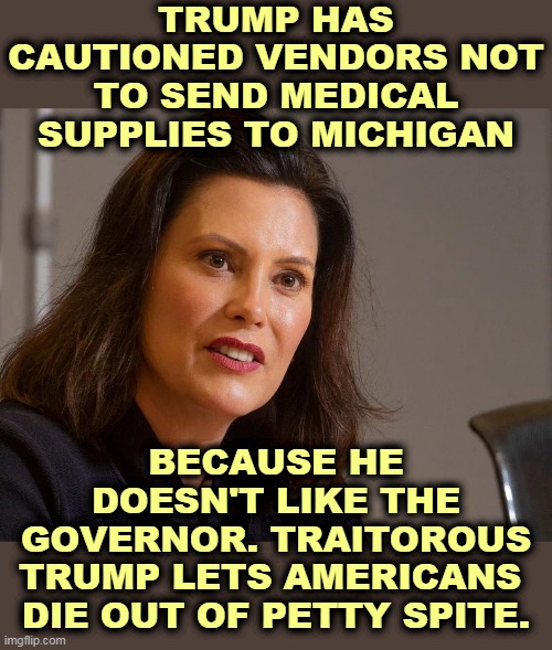 Portrait of a woman with bold political text about Trump and Michigan overlaid on the image