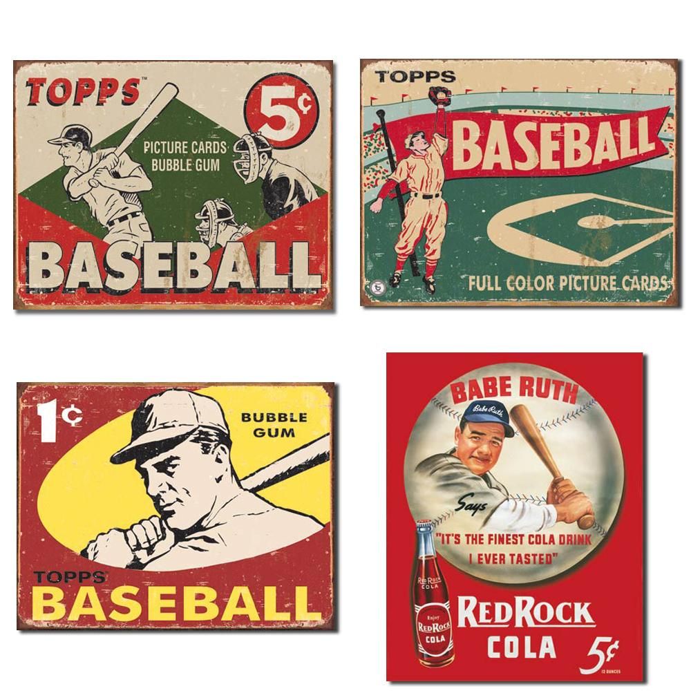 Tin Baseball Signs
