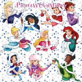 Princess Christmas Winter Scene
