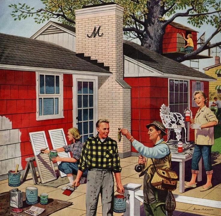 Vintage Backyard BBQ Scene