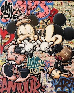 Mickey Minie Love Graffiti Art