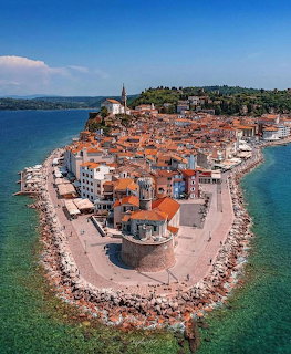 Piran Coastal Town Aerial View