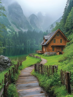Mountain Lake Log Cottage