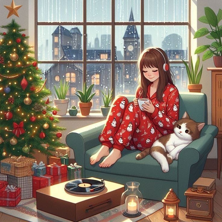 Christmas Girl Cozy Room