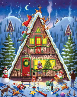 Christmas A-Frame Cabin Winter