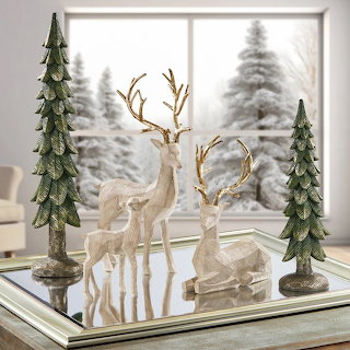 Holiday Deer with Christmas Trees