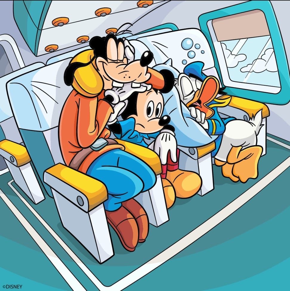 Mickey Goofy Donald Airplane
