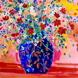 Colorful Floral Vase Painting