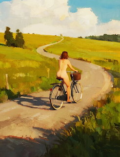 Cyclist on Country Road