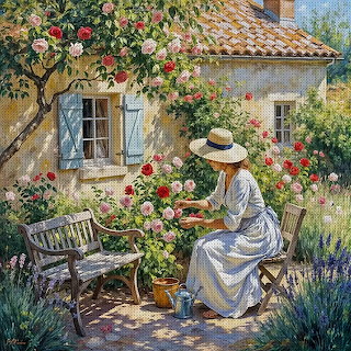 Lady and Flowers Cottage