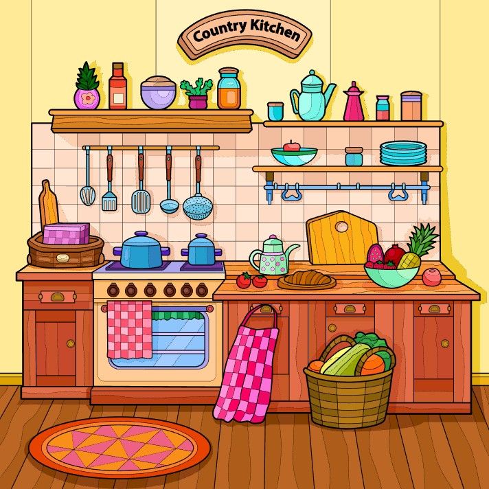 Cozy Country Kitchen Interior